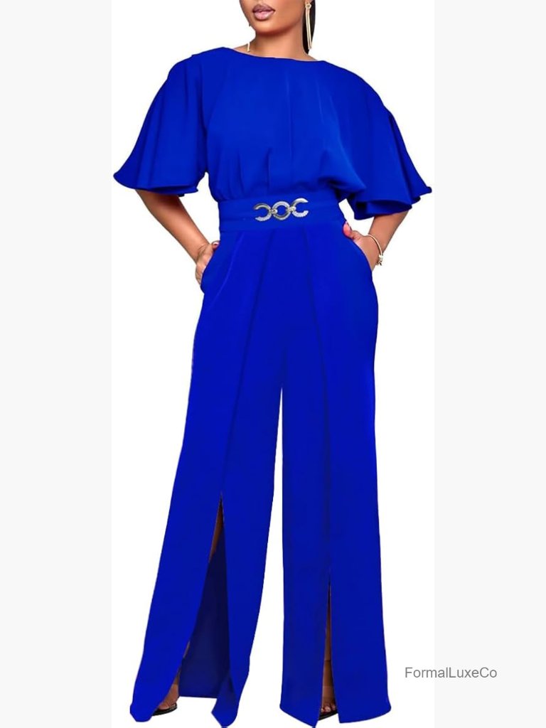 Elegant Jumpsuit For Women Dressy Casual Wide Leg Pants Formal One Piece Outfits